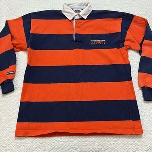 Barbarian Rugby Wear Shirt Orange & Navy Stripes Carson Newson College Shirt Men